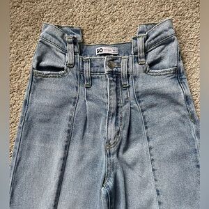 SO Women’s Wide Leg Cotton Distressed High Waisted Hippie Jeans 0/24W